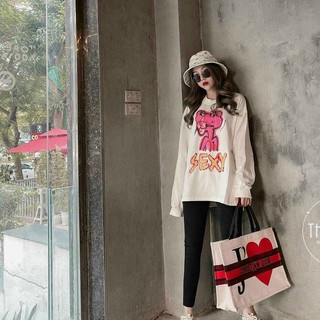 Quần legging cotton thái dài đen siêu co giãn