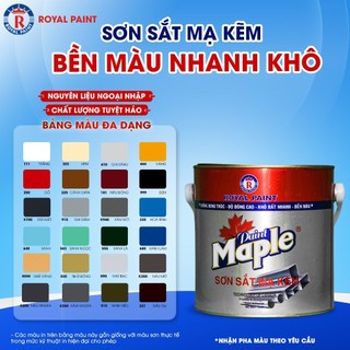 Sơn Sắt Mạ Kẽm MAPLE , Sơn Mạ Kẽm Loại Đặc Biệt Hệ 2 trong 1, Độ Bóng Cao, Bền Màu, Khang Tia UV