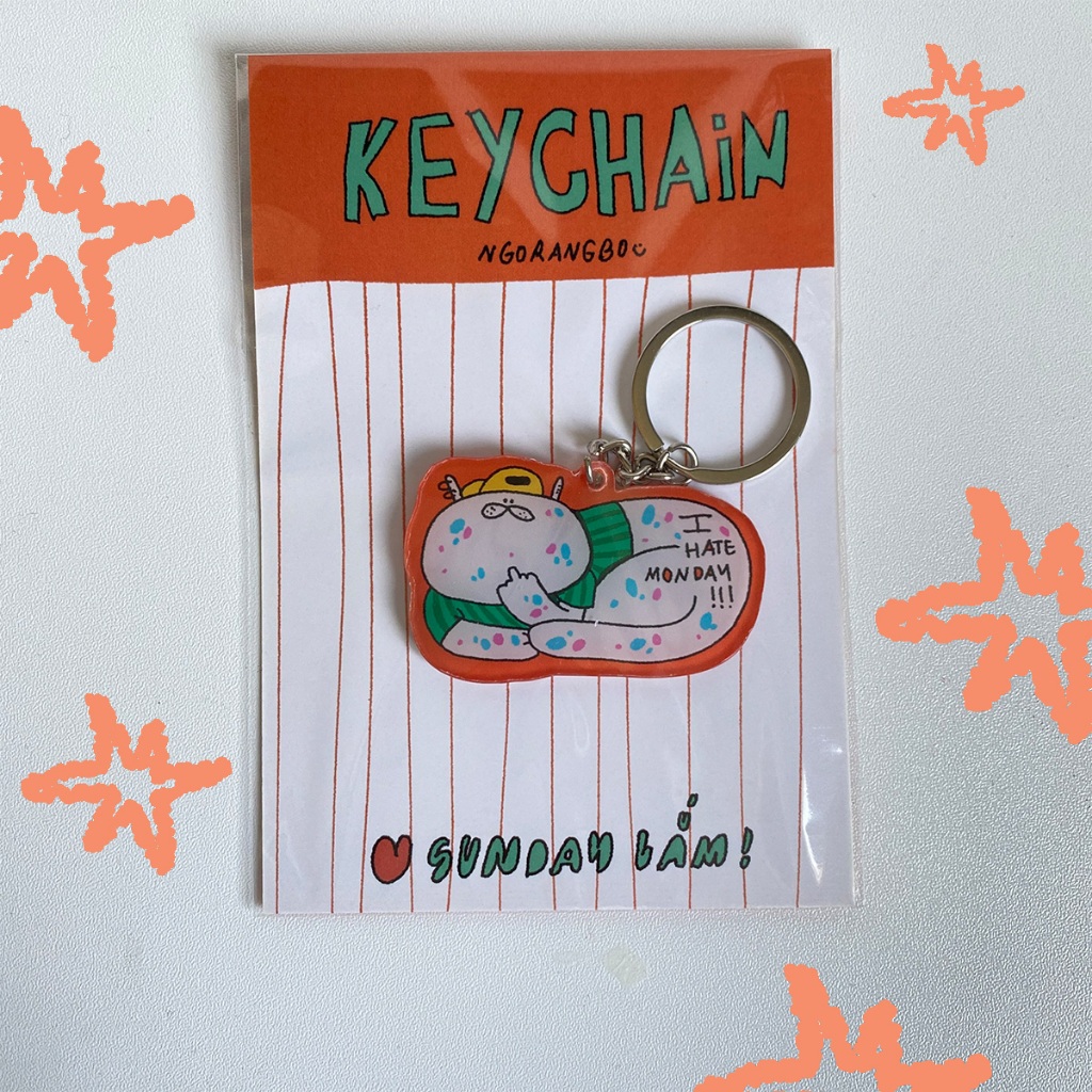 Keychain - Móc khóa I hate Monday - Ngorangbo.artwork