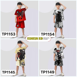 Quần áo trẻ em Kunkun Kid chất thun lạnh co giãn 4 chiều in 3D TP1145-1149-1153-1154 size đại từ 10-60kg