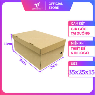 35x25x15 Combo 10 hộp carton đựng giày dép, hộp giấy đựng giày dép, hộp carton Vietpacking V0199-10