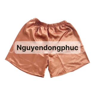 Quần đùi vải phi nâu (Nam_Nữ)