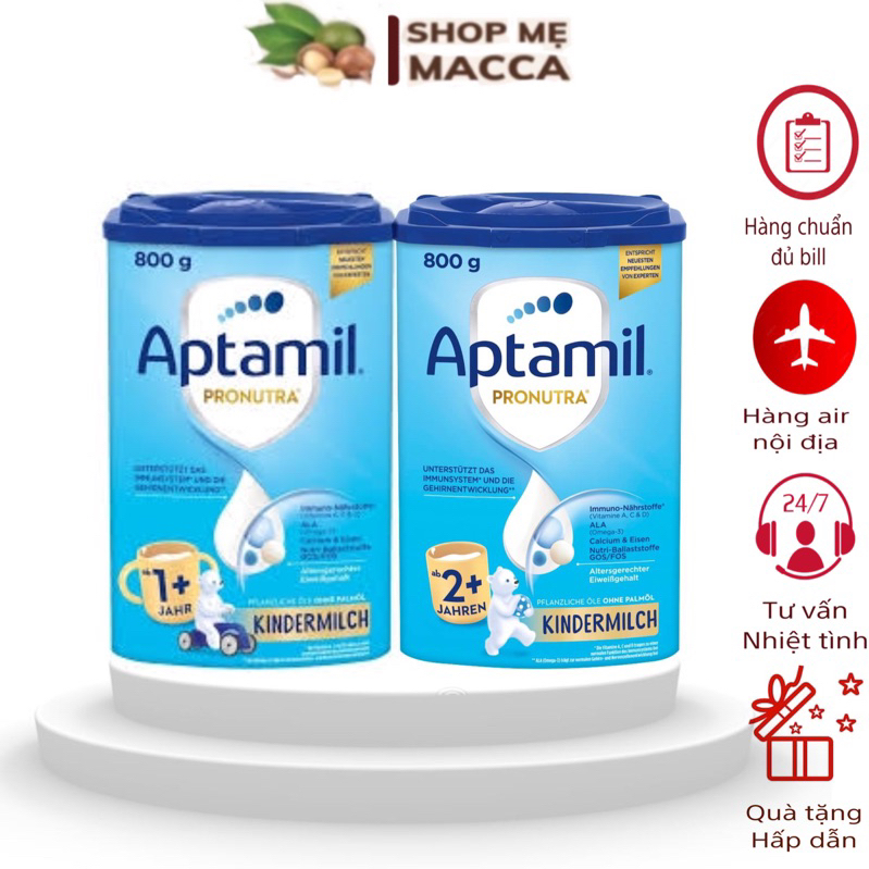 Sữa Aptamil 1+ và 2+ Đức - 800g (mẫu mới chính hãng đủ bill )