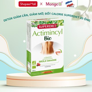 Hàng chính hãng Thực phẩm hỗ trợ  giảm cân, giảm mỡ, tiêu hủy mỡ thừa Superdiet Actimincyl 20 ống.