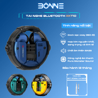  TAI NGHE BLUETOOTH MONSTER XKT10 KHÔNG DÂY THIẾT KẾ ĐỘC ĐÁO,TAI NGHE GAMING CHÍNH HÃNG BẢO HÀNH 12 THÁNG BY BONNE TECH 