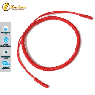 Vòng tay chỉ đỏ tươi thái lan may mắn bện trơn handmade may mắn bình an hợp mệnh - DIY TUỆ LÂM