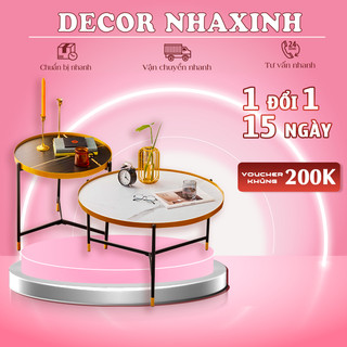 Bàn trà sofa phòng khách, bàn sofa đôi, bàn trà tròn sofa thiết kế sang trọng, phong cách âu mỹ