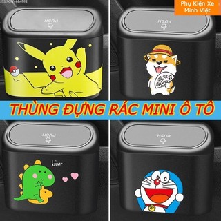 Thùng rác ô tô - Thùng đựng rác mini ô tô gắn cửa xe, sau ghế ,văn phòng làm việc logo hoạt hình vui nhộn