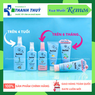 REMOS Chai Xịt Chống Muỗi Cho Người Lớn Và Trẻ Em Hương Lavender, Chanh Sả 60ml, 150ml