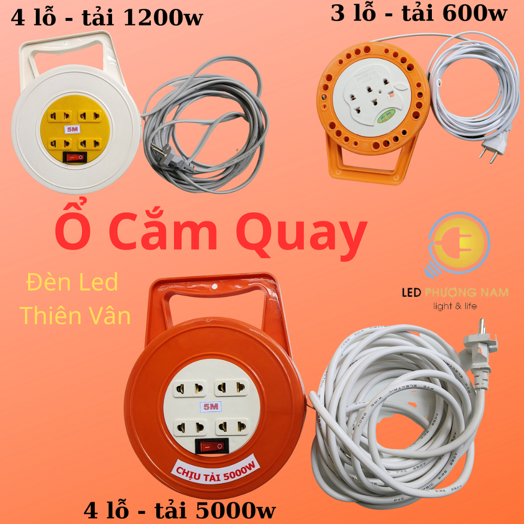 Ổ Cắm Quay [ Dây 5 mét ], Kéo Dài Tiện Lợi