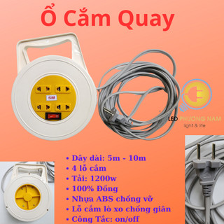Ổ Cắm Quay [ Dây 5 mét ], Kéo Dài Tiện Lợi