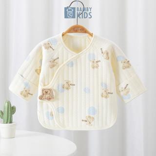 Áo sơ sinh 1-3M trần bông mùa đông loại A phong cách Hàn Quốc, mẫu mới 2024