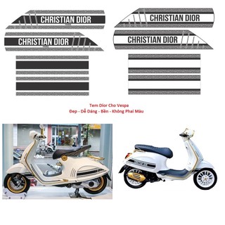 Tem Vespa Christian Di@r Cho Xe Vespa Sprint Primavera Loại Cao Cấp Không Phai Màu Không Thắm Nước