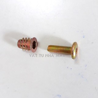 Tán cấy gỗ kèm bulong lục giác chìm đầu dẹt M6x20 (50 bộ)