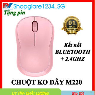 Chuột không dây có Bluetooth M220 màu hồng (kết nối 2 chức năng)- Phiên bản đặc biệt