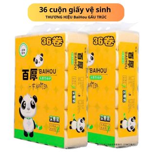 Giấy Vệ Sinh BAIHOU Nội Địa Trung Cao Cấp - Giấy Vệ Sinh 36 Cuộn Gấu Trúc SIPIAO