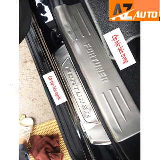Bộ Ốp bậc cửa, nẹp bước chân Toyota Fortuner 2017-2023 – INOX (Hàng cao cấp)