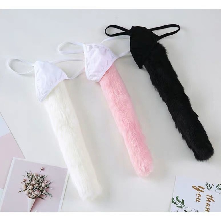 Quần lót đuôi cáo sexy đáng yêu quần chip đuôi hồ ly đen trắng dễ thương / phụ kiện cosplay đáng yêu BIKI HOUSE T322 | BigBuy360 - bigbuy360.vn