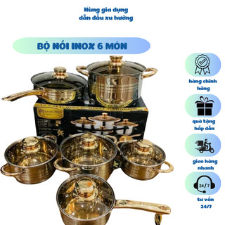 Bộ nồi kèm chảo đáy từ angelberg 8013 gồm 6 món 12 chi tiết nhập khẩu từ đức
