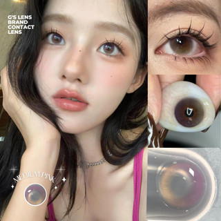  Kính áp tròng Gtrendy MEDIUM PINK hồng nâu douyin lens cận 6 tháng G.DIA14.2mm độ 0-8 NỘI ĐỊA TRUNG 
