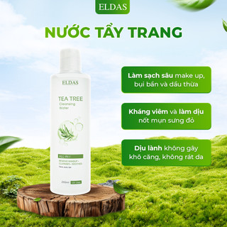Nước Tẩy Trang Eldas Dành Cho Da Dầu Mụn, Tinh Chất Tràm Trà Lành Tính Làm Sạch Sâu Không Cồn Thẩm Thấu Nhanh 250ml/chai