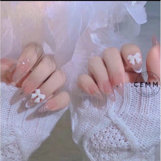 Nailbox nuna móng úp thạch bo 03 đính nơ nhẹ nhàng. nail box sẵn có now ship