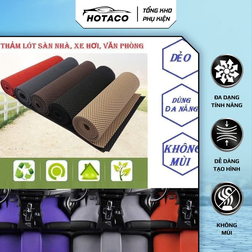 ⚡DẺO LOẠI 1⚡Thảm lót sàn ô tô dùng lót chân xe hơi, văn phòng, nhà cửa bằng cao su ít mùi | HOTACO
