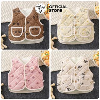 Áo gile cho bé, Áo nỉ trần bông thời trang hàng QC cao cấp, áo khoác bé trai bé gái 7-18kg(From rộng)
