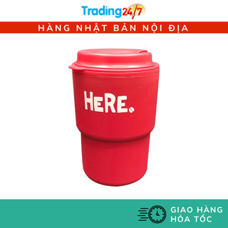 [Hỏa tốc HCM] Cốc uống nước kèm nắp xoay có lỗ cắm ống hút YAMADA NỘI ĐỊA NHẬT BẢN