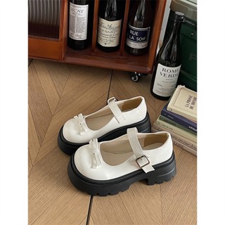 Giày Mary Jane đế đen cao, giày lười mũi tròn phong cách ullzang Hàn Quốc trẻ trung xinh xắn G87 - nguyentrang239