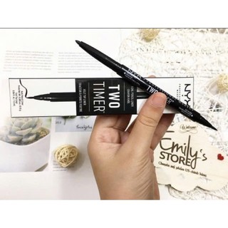 (Thanh lý hết date cho khách thực hành trên da giả) Kẻ mắt nước Eyeliner NYX Two Timer