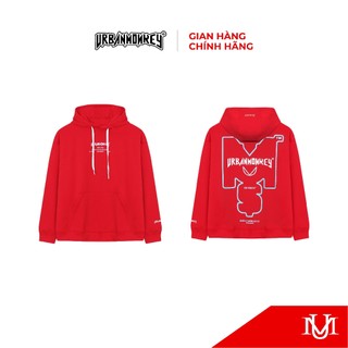 Áo Khoác Hoodie Unisex URBAN MONKEY " Hoodie Essential Red 2.0 " Chất Liệu Nỉ Bông Cao Cấp Phối Màu Đỏ