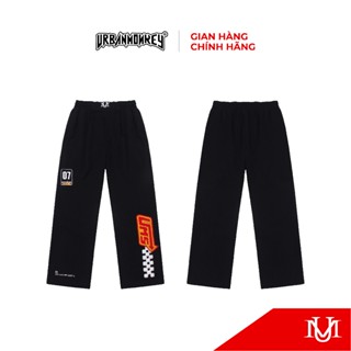Quần Dài URBAN MONKEY Race Star Pants Black Vải Dù Pha Thun Form Ống Suông Nam Nữ Phối Màu Đen