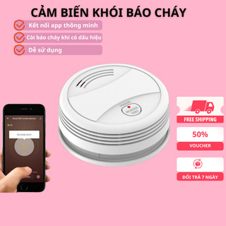 Cảm Biến Báo Cháy Tuya Wifi Báo Động Thông Minh, Cảm Biến Báo Cháy An Ninh Gia Đình