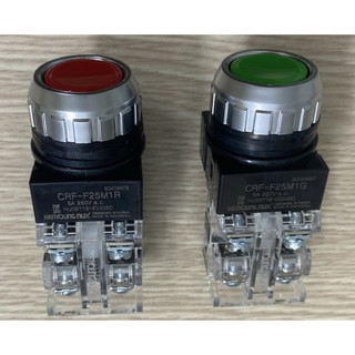 (Hanyoung) Nút nhấn không đèn xanh CRF-F25M1G, nút nhấn đỏ CRF-F25M1R phi 25mm