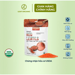 Đậu lăng đỏ hữu cơ C'lavie 200g, dùng làm sữa, cho bé ăn dặm, nấu cháo soup.. có chứng nhận hữu cơ