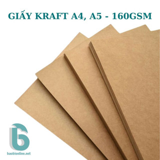 [GIẤY KRAF A4, A5-160 GMS] 20 TỜ GIẤY KRAFT 1 MẶT KHỔ A4 & A5 ĐỊNH LƯỢNG 160GSM (Bìa sổ tay, Thiệp,...) - BAOBIONLINE