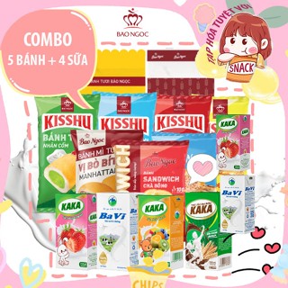 [Combo Bánh và Sữa] Bánh Mì Tươi Bảo Ngọc Mix Sữa Tiệt Trùng Ba Vì KAKA Đẩy Đủ Dinh Dưỡng Cho Cả Gia Đình