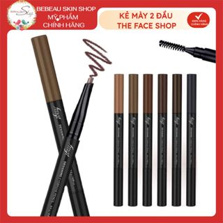 Chì kẻ mày 2 đầu The Face Shop Designing Eyebrow Pencil dễ vẽ không bị vón cục lâu trôi nhiều màu