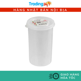 [Hỏa tốc HCM] Hộp nhựa đo lường Seria Nakaya dáng trụ tròn đựng thực phẩm khô 540ml Nhật Bản