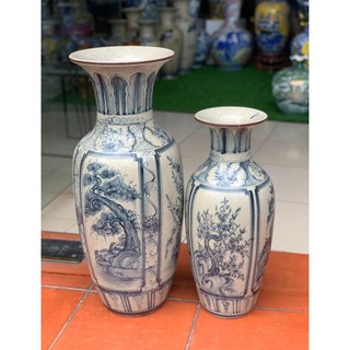  Bình Lọ hoa men rạn vẽ tứ cảnh 4 mùa thủ công giả cổ - Gốm Bát Tràng