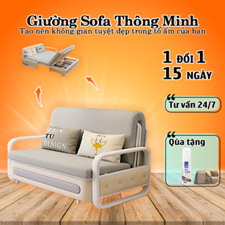 [SIÊU SALE] Ghế Sofa Gấp Gọn, Sofa Giường Xếp Đa Năng, Có Ngăn Đựng Đồ Tiện Lợi Tặng Kèm 2 Gối