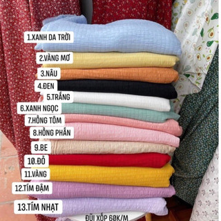 vải đũi xốp trơn hot hit có đủ màu may váy,maxi đi biển