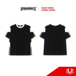 Áo Thun T-Shirt Unisex URBAN MONKEY " Sporty Boxy Tee Black " Chất Liệu Cotton Phong Cách Thể Thao Phối Màu Đen