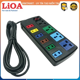 Ổ cắm điện đa năng LiOA 10 ổ cắm 3m x 2 4D6S32 (Đen) - Hàng Chính Hãng