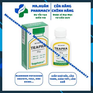 5 Lọ Bột khử mùi Trapha 30g Traphaco - Khử mùi, làm thơm, giảm tiết, làm khô