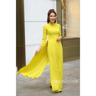 [ SALE RẺ ]- Áo dài lụa nhật trơn cổ cao 2,5 phân rẻ, đẹp