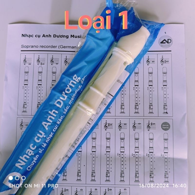 Sáo recorder học sinh 8 lỗ loại 1 - Sáo học sinh cấp 2 (Có Túi +Que Vệ Sinh)