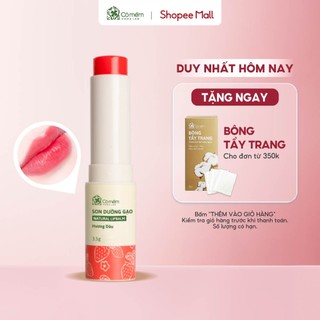 Son Dưỡng Môi Có Màu Gạo Hương Dâu Mềm Môi Chống Khô Nẻ Cỏ Mềm 3,6g