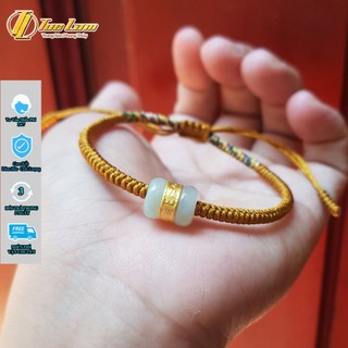 [SALE SỐC] Vòng tay chỉ may mắn màu vàng bện lu thống ngoc phỷ thúy tài lộc hanh thông - DIY TUỆ LÂM